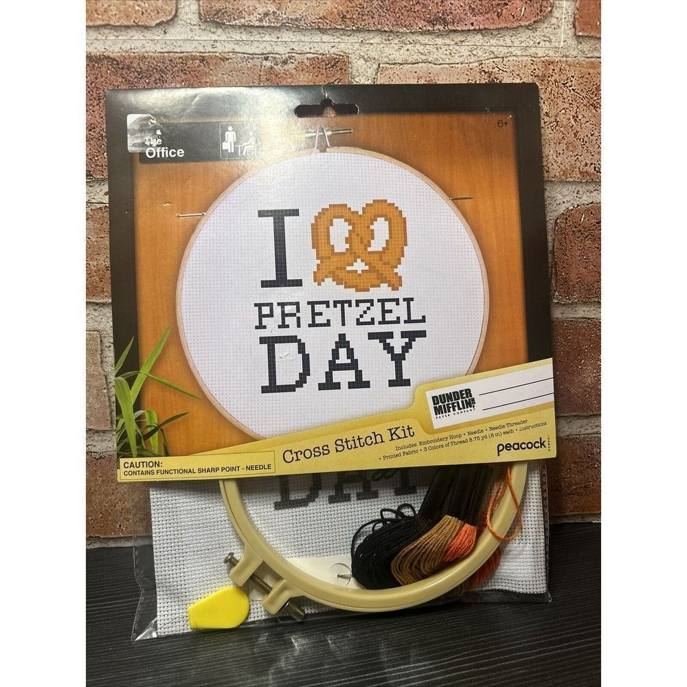 Peacock I Love Pretzel Day The Office Cross Stitch Kit New